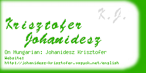 krisztofer johanidesz business card